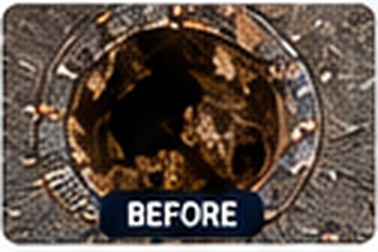 Before drain cleaning result