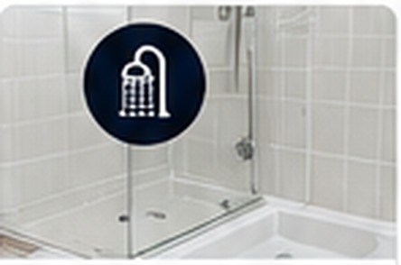 Shower and tub fixture for drain cleaning service
